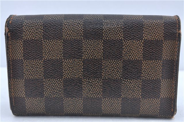 Auth Louis Vuitton Damier Porte Monnaie Billets Tresor Wallet N61730 LV H6221