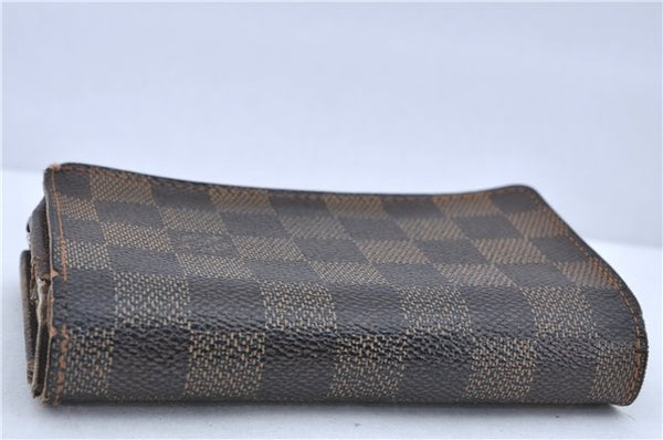 Auth Louis Vuitton Damier Porte Monnaie Billets Tresor Wallet N61730 LV H6221