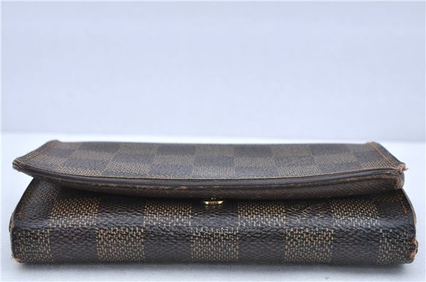 Auth Louis Vuitton Damier Porte Monnaie Billets Tresor Wallet N61730 LV H6221