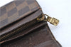 Auth Louis Vuitton Damier Porte Monnaie Billets Tresor Wallet N61730 LV H6221