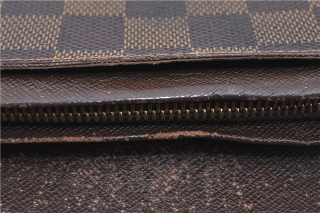 Auth Louis Vuitton Damier Porte Monnaie Billets Tresor Wallet N61730 LV H6221