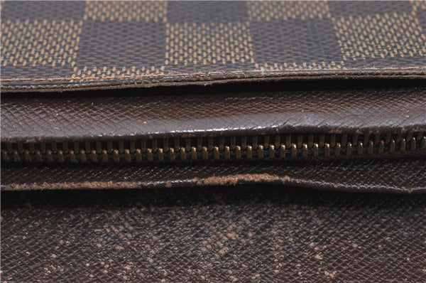 Auth Louis Vuitton Damier Porte Monnaie Billets Tresor Wallet N61730 LV H6221