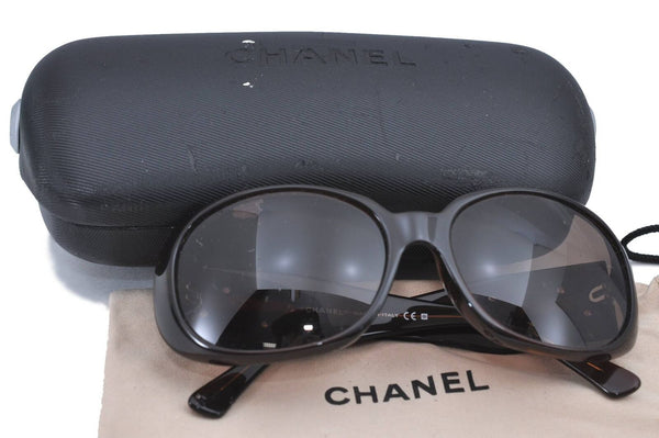 Authentic CHANEL Sunglasses Camellia CC Logos 5113 53873 Brown H6239