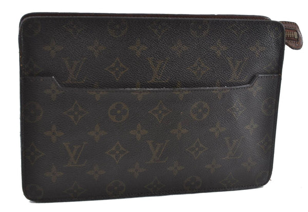 Authentic Louis Vuitton Monogram Pochette Homme Clutch Hand Bag M51795 LV H6244