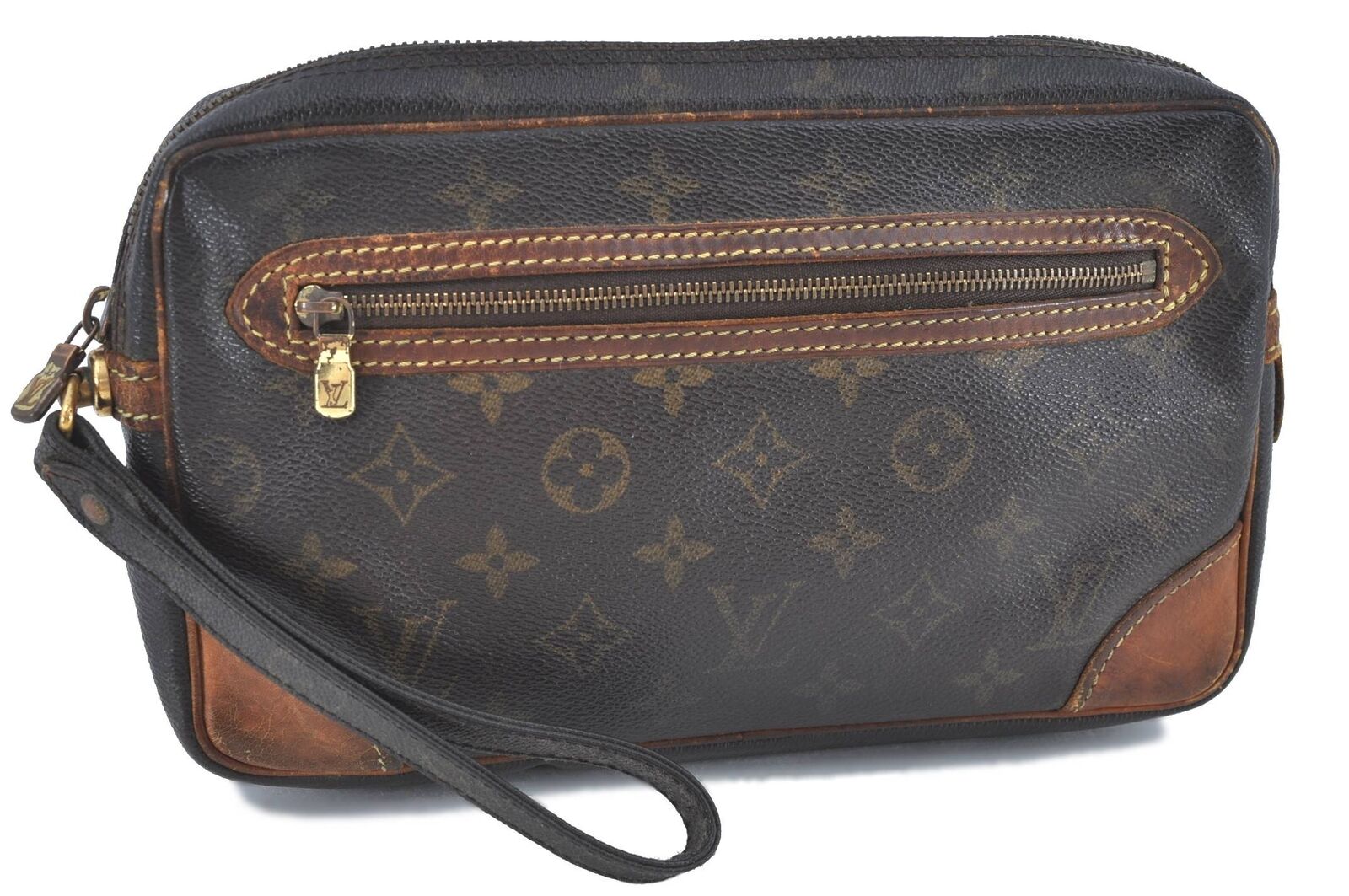 Auth Louis Vuitton Monogram Marly Dragonne GM Clutch Hand Bag M51825 LV H6261