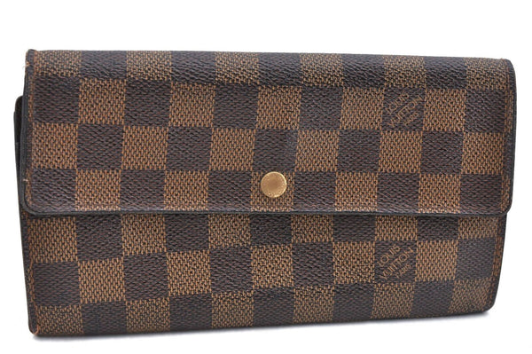 Auth Louis Vuitton Damier Pochette Porte Monnaie Credit Wallet N61725 LV H6291