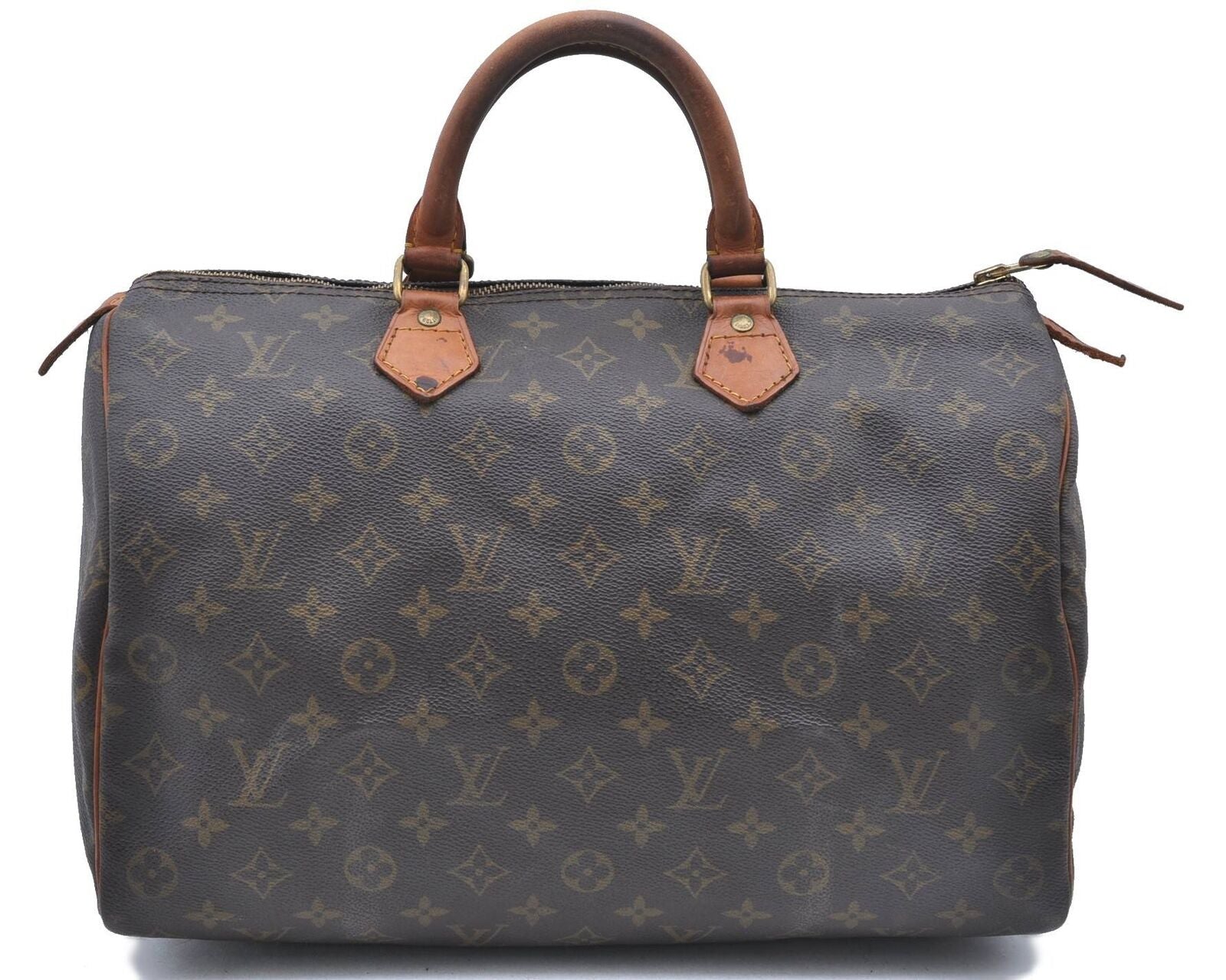 Authentic Louis Vuitton Monogram Speedy 35 Hand Bag M41524 LV H6348