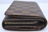 Auth Louis Vuitton Damier Porte Monnaie Billets Tresor Wallet N61730 LV H6361