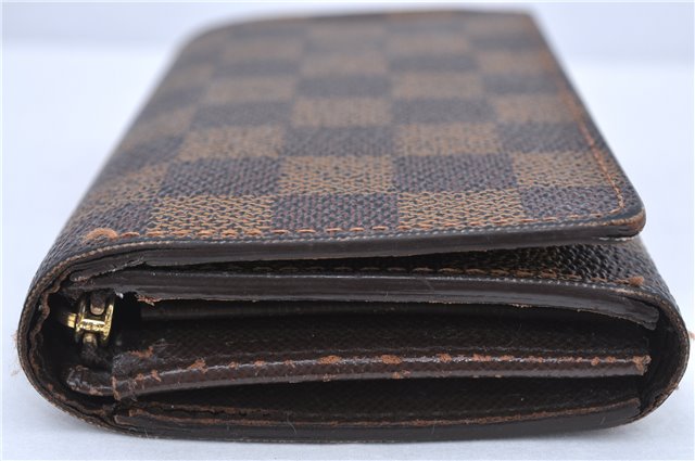 Auth Louis Vuitton Damier Porte Monnaie Billets Tresor Wallet N61730 LV H6361