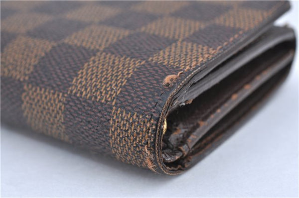 Auth Louis Vuitton Damier Porte Monnaie Billets Tresor Wallet N61730 LV H6361