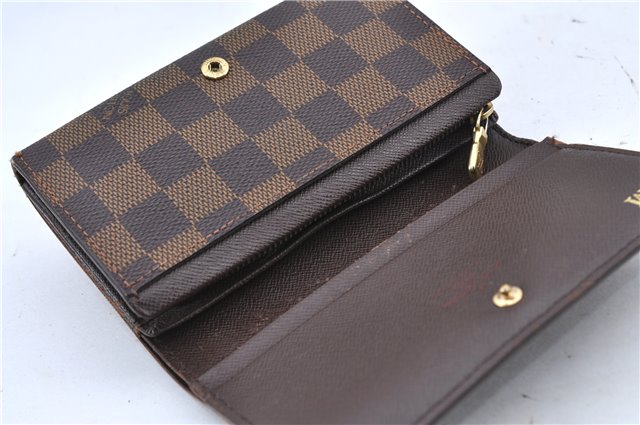 Auth Louis Vuitton Damier Porte Monnaie Billets Tresor Wallet N61730 LV H6361