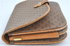 Authentic GUCCI Micro GG PVC Leather Clutch Hand Bag Purse Brown H6380