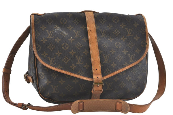 Authentic Louis Vuitton Monogram Saumur 35 Shoulder Cross Bag M42254 LV H6410