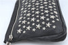 Authentic JIMMY CHOO Star Studs Leather Clutch Hand Bag Purse Black H6426