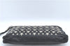 Authentic JIMMY CHOO Star Studs Leather Clutch Hand Bag Purse Black H6426