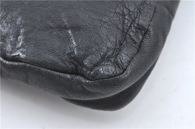 Authentic JIMMY CHOO Star Studs Leather Clutch Hand Bag Purse Black H6426