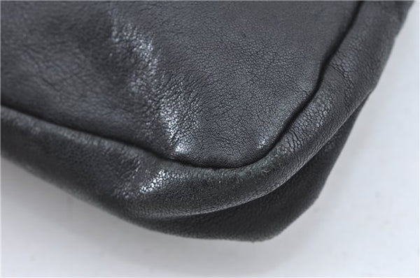 Authentic JIMMY CHOO Star Studs Leather Clutch Hand Bag Purse Black H6426