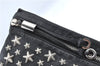 Authentic JIMMY CHOO Star Studs Leather Clutch Hand Bag Purse Black H6426