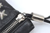Authentic JIMMY CHOO Star Studs Leather Clutch Hand Bag Purse Black H6426