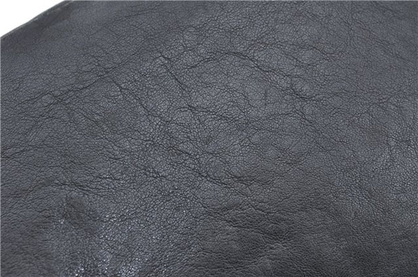 Authentic JIMMY CHOO Star Studs Leather Clutch Hand Bag Purse Black H6426