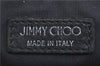 Authentic JIMMY CHOO Star Studs Leather Clutch Hand Bag Purse Black H6426