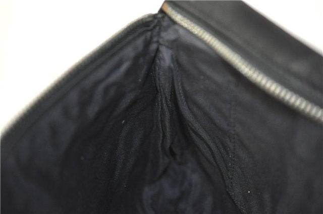 Authentic JIMMY CHOO Star Studs Leather Clutch Hand Bag Purse Black H6426