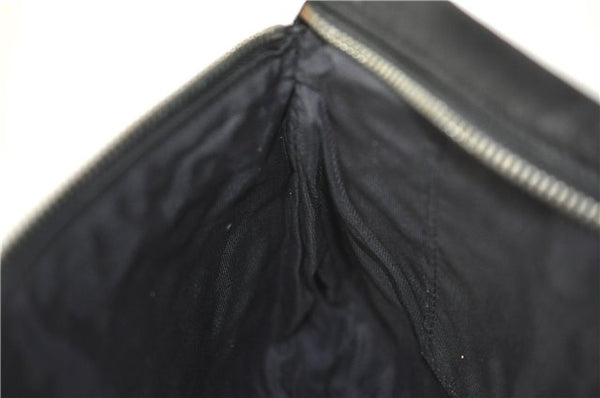 Authentic JIMMY CHOO Star Studs Leather Clutch Hand Bag Purse Black H6426