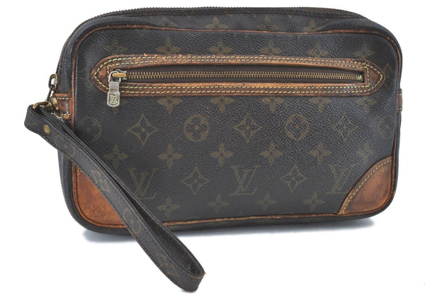 Auth Louis Vuitton Monogram Marly Dragonne GM Clutch Hand Bag M51825 LV H6431