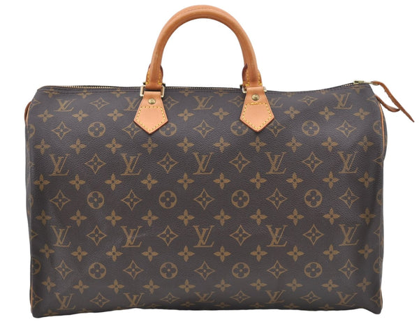 Authentic Louis Vuitton Monogram Speedy 40 Hand Boston Bag M41522 LV H6455