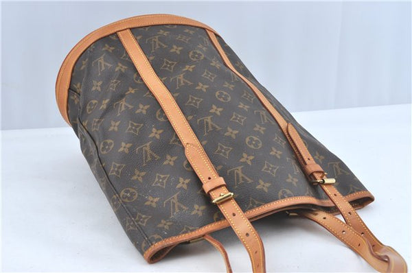 Authentic Louis Vuitton Monogram Bucket GM Shoulder Bag M42236 LV Junk H6459