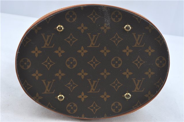 Authentic Louis Vuitton Monogram Bucket GM Shoulder Bag M42236 LV Junk H6459