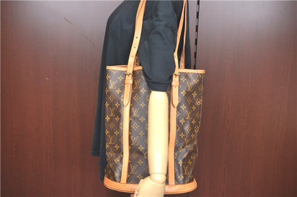 Authentic Louis Vuitton Monogram Bucket GM Shoulder Bag M42236 LV Junk H6459