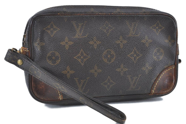 Auth Louis Vuitton Monogram Marly Dragonne PM Clutch Bag M51827 Junk LV H6477