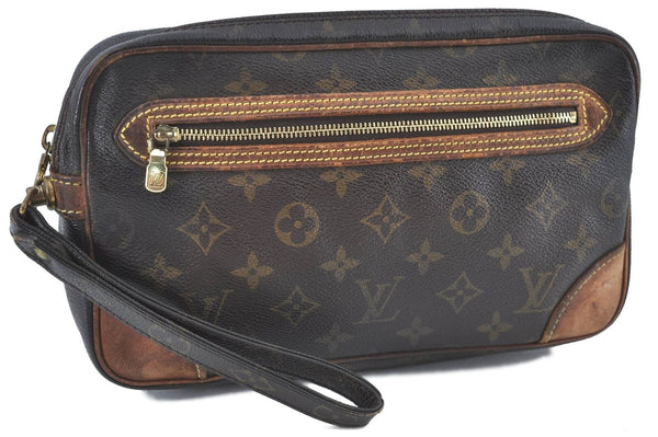 Auth Louis Vuitton Monogram Marly Dragonne GM Clutch Hand Bag M51825 LV H6478