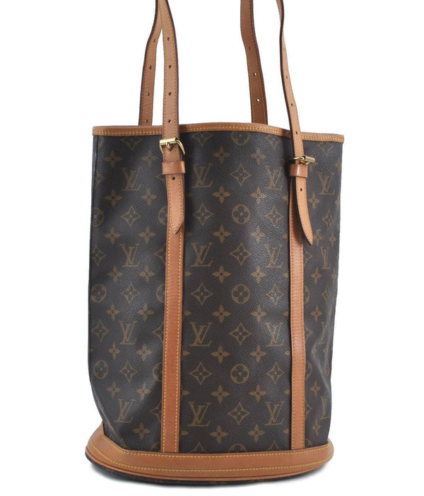 Authentic Louis Vuitton Monogram Bucket GM Shoulder Bag M42237 LV Junk H6486