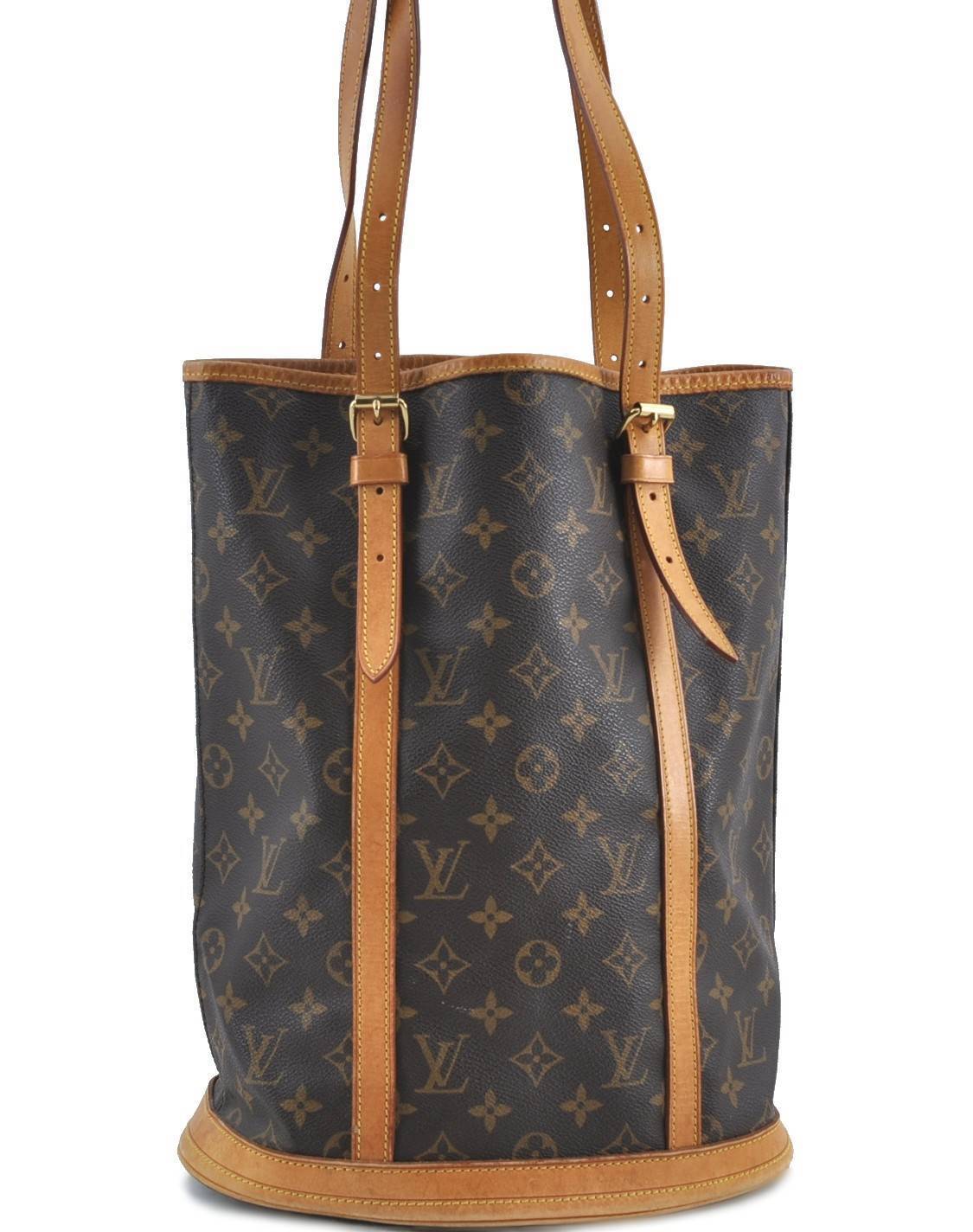 Authentic Louis Vuitton Monogram Bucket GM Shoulder Bag M42236 LV Junk H6495