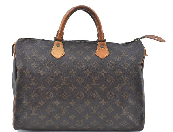 Authentic Louis Vuitton Monogram Speedy 35 Hand Bag M41524 LV H6531