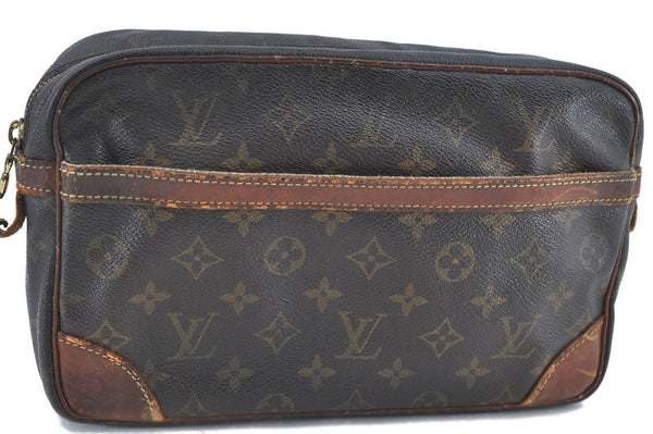 Authentic Louis Vuitton Monogram Compiegne 28 Clutch Hand Bag M51845 LV H6555