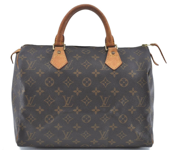 Authentic Louis Vuitton Monogram Speedy 30 Hand Bag M41526 LV H6558