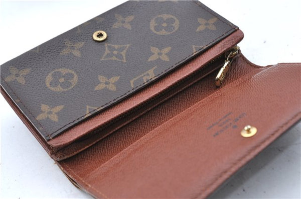 Auth Louis Vuitton Monogram Porte Monnaie Billets Tresor Wallet M61730 LV H6577