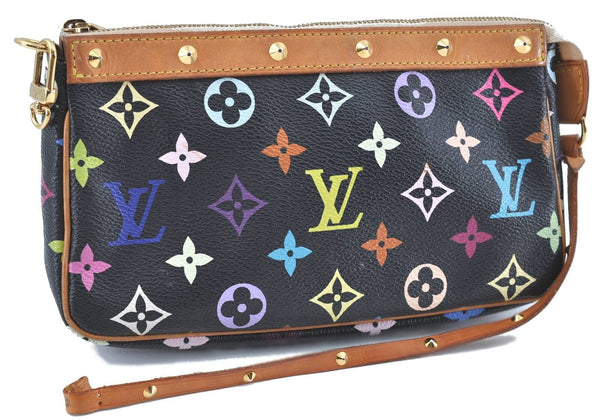 Louis Vuitton Monogram Multicolor Pochette Accessoires Pouch M92648 Black H6592