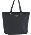 Authentic PRADA Nylon Leather Shoulder Hand Tote Bag Black H6613