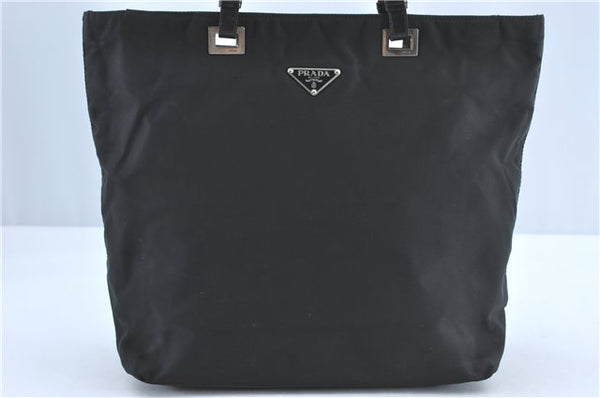 Authentic PRADA Nylon Leather Shoulder Hand Tote Bag Black H6613