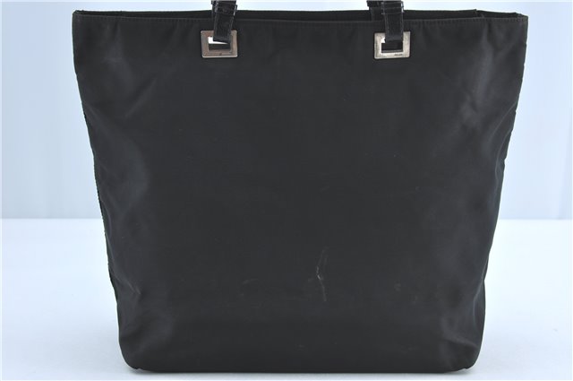 Authentic PRADA Nylon Leather Shoulder Hand Tote Bag Black H6613