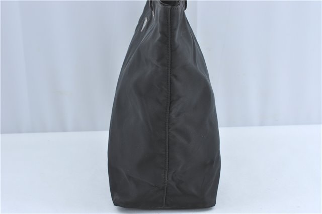 Authentic PRADA Nylon Leather Shoulder Hand Tote Bag Black H6613
