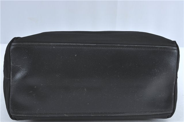 Authentic PRADA Nylon Leather Shoulder Hand Tote Bag Black H6613