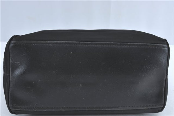 Authentic PRADA Nylon Leather Shoulder Hand Tote Bag Black H6613