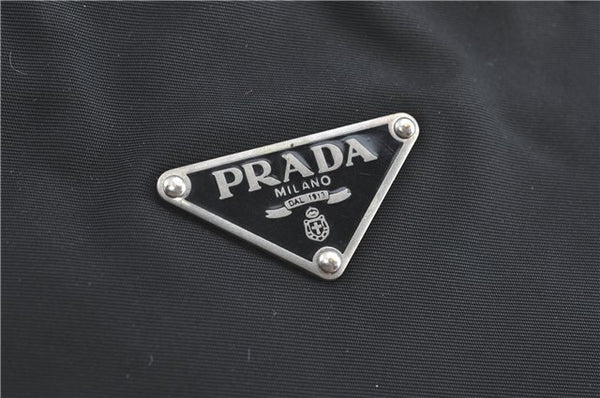 Authentic PRADA Nylon Leather Shoulder Hand Tote Bag Black H6613