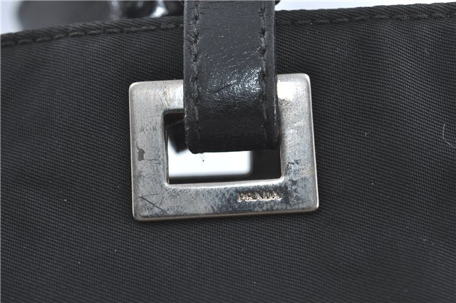 Authentic PRADA Nylon Leather Shoulder Hand Tote Bag Black H6613