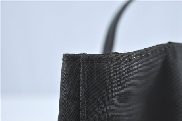 Authentic PRADA Nylon Leather Shoulder Hand Tote Bag Black H6613